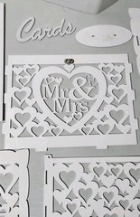 Rustic Mr & Mrs. Wedding Money Box Holder, Lock Slot, Lock & Key, Card Sign, New