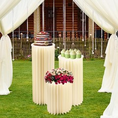 3-piece Foldable Paper Column Display Stands W/ Lights For Graduation/birthday