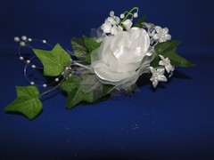 New Pin on White Open Rose Corsage for Wedding, Prom, Mother’s Day