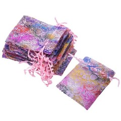 Coralline Organza Gift Bags Jewelry Candy Pouch Drawstring Wedding Party 100ct