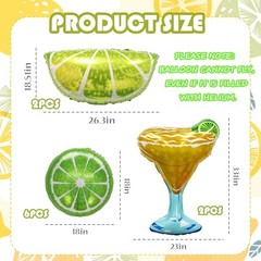 Lemon-Balloons Margarita-Balloon 10PCS Lime Fruit Green Lemon Foil Balloons