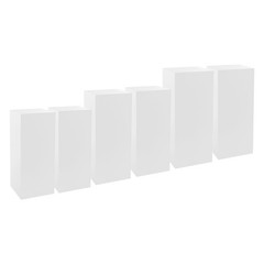 Display Pedestal Stands Set of 6 Freestanding Cuboid Display Plinths, 3 Sizes US