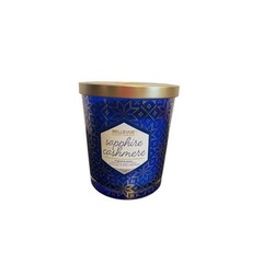 Bellevue Luxury Candles Sapphire Cashmere 2-Wick Blue Gold Snowflake Glass Jar