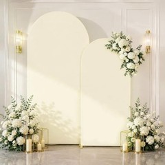 Arch Covers 7.2 and 6ft Wedding Arch Backdrop Cover Set of 2 7.2ft+6ft Beige