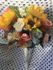 Sunflower wedding flowers package bridal bouquet decorations bouquets CORAL