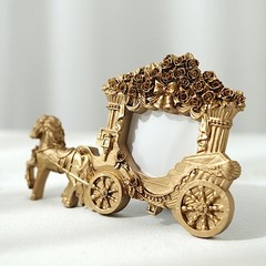 7″ Gold Picture Frame Horse Carriage Design Wedding Favors Party Decorations
