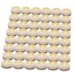 Floating Candles, 48 Packs 2.3 Inch Flameless White-48PCs 2.3″ Floating Candles