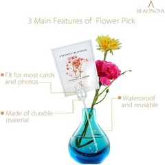 Floral Card Holder Picks 50pcs 12 inch Plastic Floral Pick Stems for Photo Cards