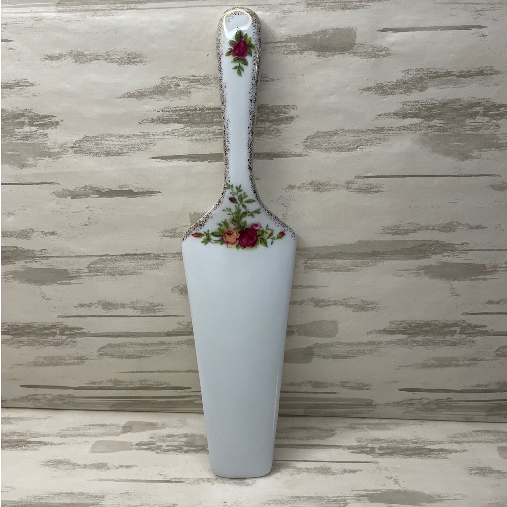 Royal Albert Old Country Roses Fine China Cake Pie Server Gold Trim Floral