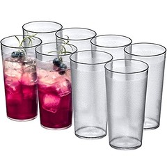 – Cafely – 16-Ounce Plastic Tumblers (Set of 8), Plastic All-Clear, 16 oz