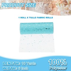 Tulle Fabric Rolls 6″ by 10 Yards Fabric Spool Tulle for DIY, Teal Blue