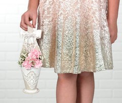 Country Lace Flower Girl Basket