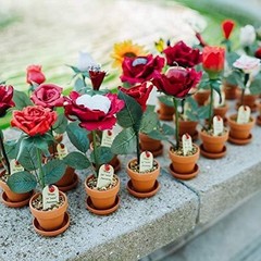 7″ Porcelain Rose in Terra Cotta Pot – 20th Anniversary Gift