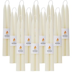 AGLARY 9″ Handmade White Beeswax Taper Candles, Dripless, Smokeless, 9-Hr Burn