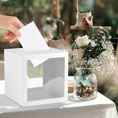 White Wedding Card Box Gift Card Holder Money Box Baby Shower Party