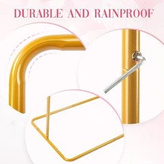 Rectangular Gold Party Arch Backdrop Frame Adjustable for Wedding Birthday
