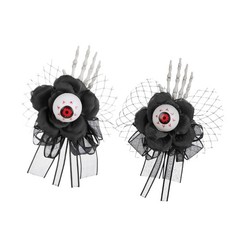 Black gothic corsage wrist accessory for Halloween outfit styling