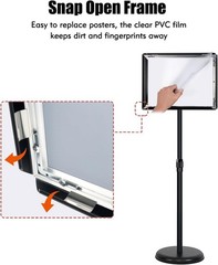 Upgraded Adjustable Sign Stand for Display, Pedestal Floor Signage Stand Hold…