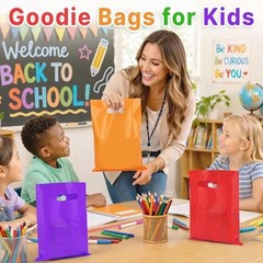 50 PCS Party Favor Gift Bags 8″x11″, Goodie 1 Count (Pack of 50) Multicolor