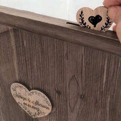 Rustic Wedding Guest Book Alternative | Acrylic Frame 80 Hearts | Unique Rece…