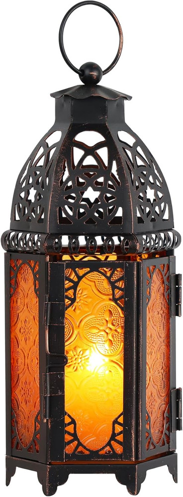 11» Moroccan Lanterns Decorative Indoor & Outdoor, Vintage Christmas Candle Hol
