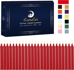 24 Pack Red Spell Chime Candles – Premium Mini Unscented Taper