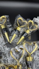 24PCS Wedding Favors & Bags Metal Alloy Heart Wine Bottle Stopper Champagne NEW