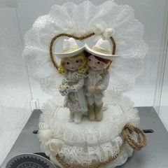 WILTON WESTERN ELEGANT COWGIRL BRIDE COWBOY GROOM WEDDING CAKE TOPPER-1995-R VNG