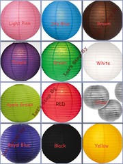 12x Round 8″ Paper Lanterns Lamp Wedding Birthday Party Floral Event LED Light