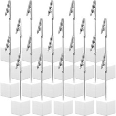 20 Pieces Place Card Holder Cube Photo Clips Holder with Alligator Clip Wood …