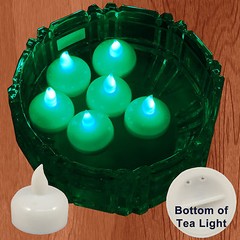 FREESH 18X Waterproof LED Floating Tealight Flameless Candle Wedding Party Green