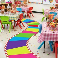Tinideya 118 x 39 Inches Candy Party Decorations Candy Cane Polyester Carpet …