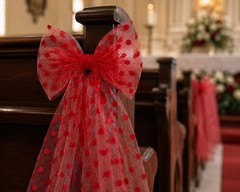 Red Polka Dot Tulle Decor – 6″ x 25 Yards, Wedding, Christmas, Valentine’s Day