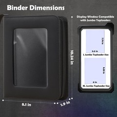 Jumbo Card Binder with Display Window – Oversized Card Storage Album, Fits