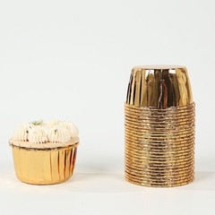 48 Metallic Gold Foil Cupcake Liners Wedding Party Events Decorations Supplies