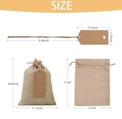 Burlap Drawstring Gift Bags w/Tags/Labels & Ties. 19. Wedding Favors Thanks