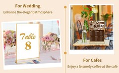Svr Gold Acrylic Sign Holder, Wedding Table Fres Vertical,