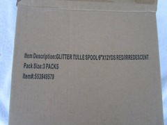 PACK OF 3~ [ 6″ X 12 YDS ]~ RED GLITTER TULLE’S~~[18″ X 36 YARDS TOTAL]~NEW!