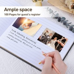 JUBTIC Black Guest Book for Graduation Party Sign in with