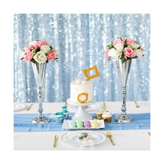Sliver Vase Centerpiece Table Decorations – 10 Pcs Metal Tabletop Flower Stan…