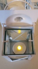 Lot of 10 Mini Metal White Lanterns 5″ tall X3″X3″ 7″ tall w/Handle Glass Sides