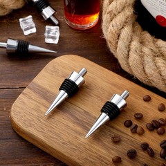 6 Pieces Metal Bottle Stopper 16 x 3/8 Blank Stainless Steel Silver/Black