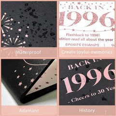 30th Birthday Decorations for Her or Women, Black Pink Back in 1996 Poster, 3…