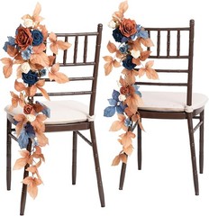 Fall 10pcs Wedding Chair Decorations Aisle Floral Swag Artificial Pew Flowers