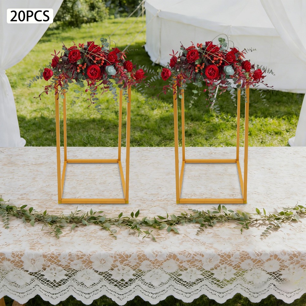 20Pcs Geometric Flower Stand For Wedding, Rectangular Floral Display Centerpiece