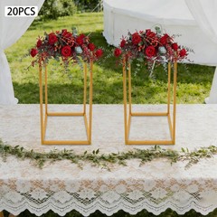 20Pcs Geometric Flower Stand For Wedding, Rectangular Floral Display Centerpiece