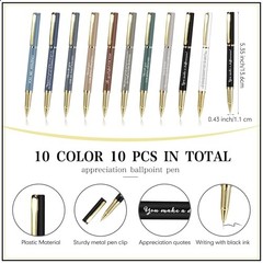 10 Set Thank You Gifts Inspirational Ballpoint Pens with Gift Macaron Mixed