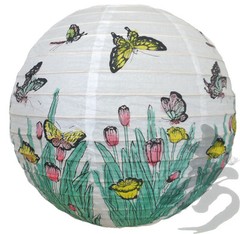 SET of 4 Japanese Chinese 16» Round Paper Lantern Butterfly Home Party Decor