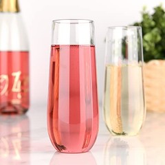 2PCS 100% Tritan Plastic Champagne Flutes,12 Oz stemless 2 Packs Tritan