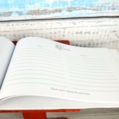 Guest Book Starfish White Color Covered With Soft Silk Fabric USA Seller